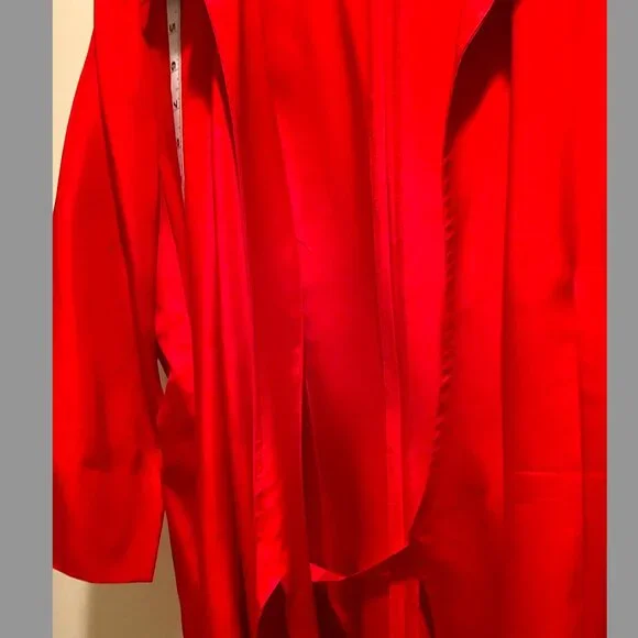 Coldwater Creek - Classic Red Wrap Dress, with side tie, 100%  silk, Size 14 - Picture 5 of 16